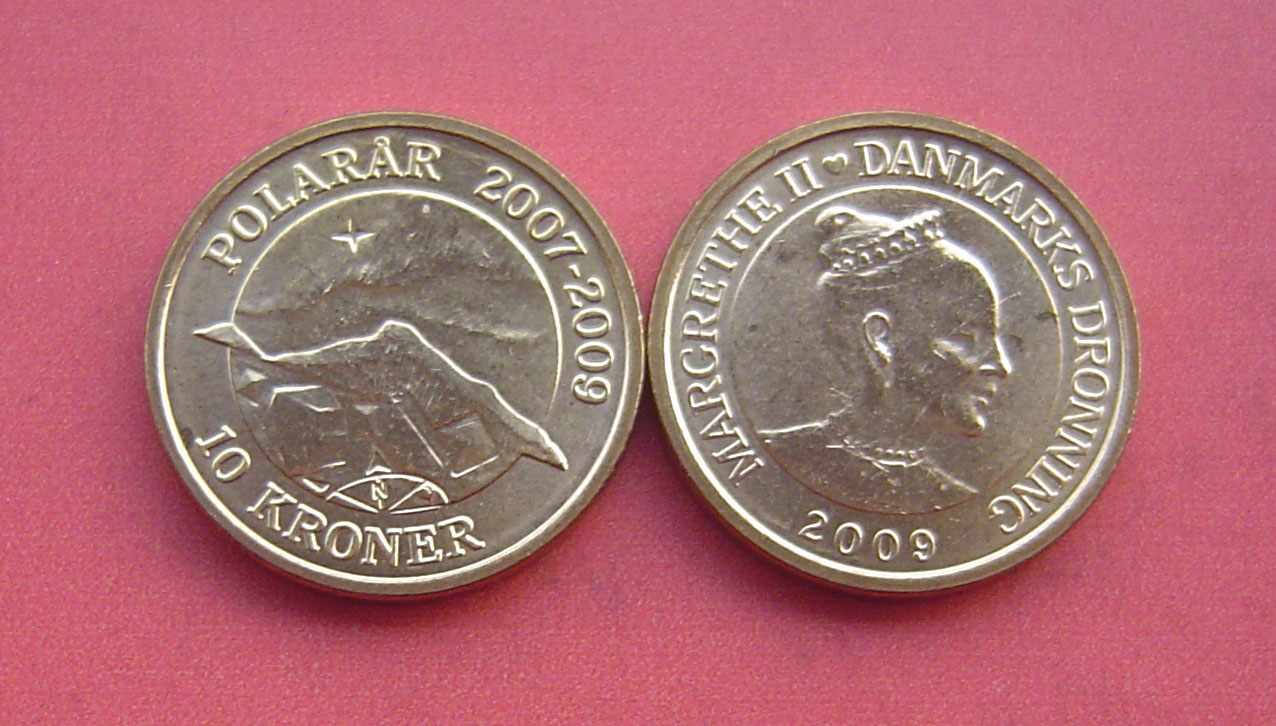 丹麦2009年纪念北极光-10克朗纪念币(大图展示)