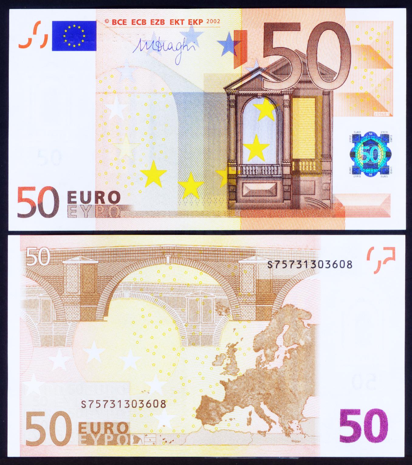 欧元50元 全新unc品 (意大利发行)(大图展示)
