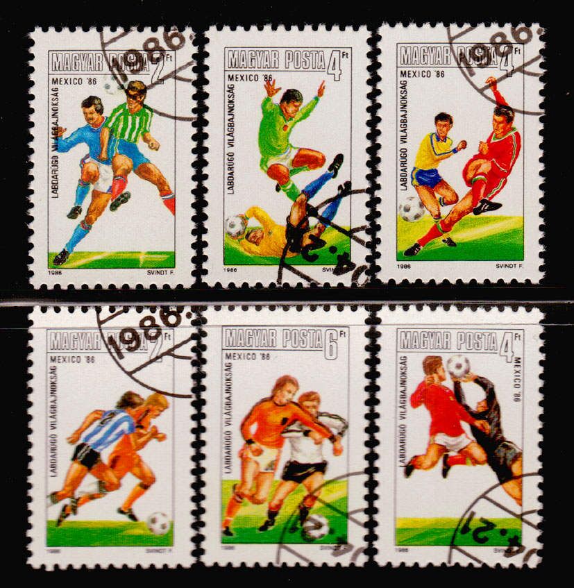 匈牙利1986年 墨西哥世界杯足球赛 足球邮票6