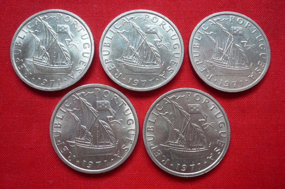 【unc】葡萄牙1971年10埃斯库多硬币(大图展示)