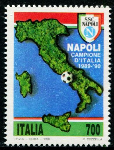 意大利1990那不勒斯足球俱乐部地图 中邮网[集
