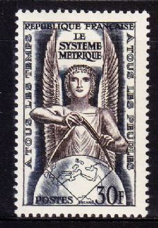 法国邮票 1954年巴黎国际度量衡会议.公制标志
