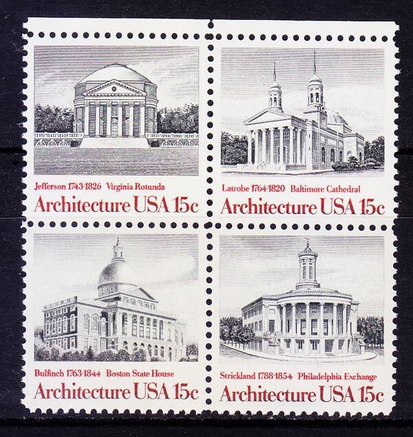 美国邮票 1979年建筑遗产 新(雕刻版)(大图展示)