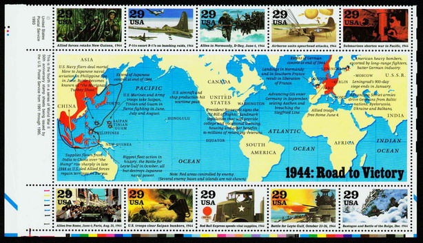 1991美国邮票,第二次世界大战大事件(四) 二战
