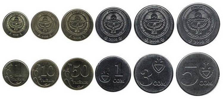 吉尔吉斯斯坦2008年6枚一组硬币(大图展示)