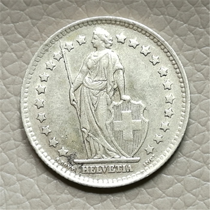 瑞士1946年1法郎银币 女神执盾(大图展示)