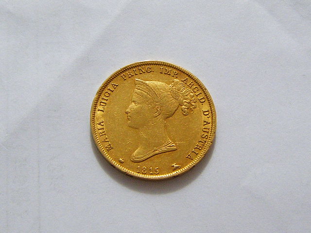少见品种意大利帕尔马1815年40里拉金币12.9克900金 au-unc(大图展示)