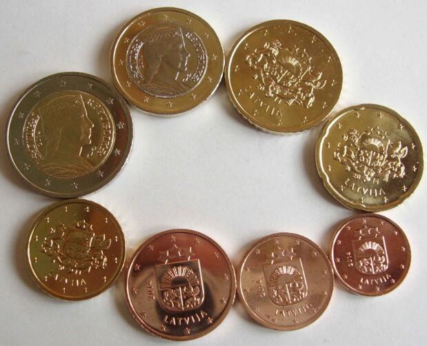 拉脱维亚8枚硬币(大图展示)