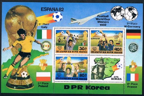 朝鲜1982西班牙世界杯足球赛前四名