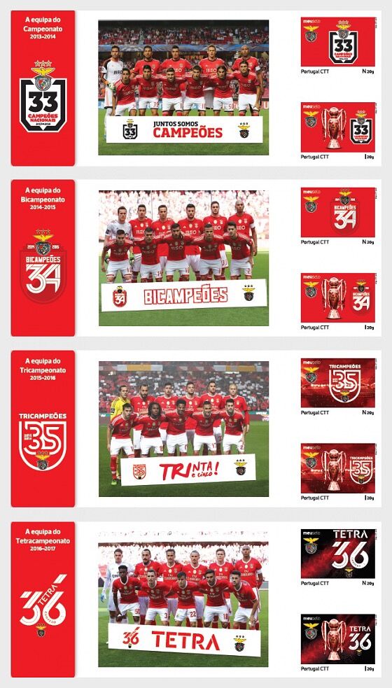 葡萄牙邮票 2018年本菲卡 足球俱乐部百年 队徽
