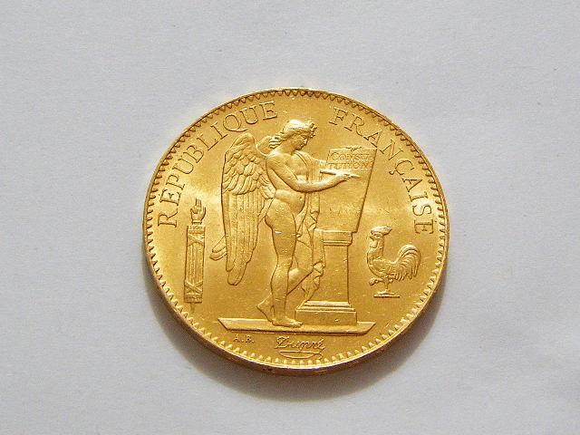 法国天使高卢鸡1886年100法郎大金币32.25克900金(大图展示)