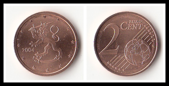 芬兰2欧分硬币 年份随机 整卷50枚(大图展示)
