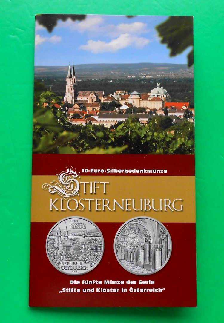 奥地利2008年克洛斯特新堡修道院卡装纪念银币(大图展示)