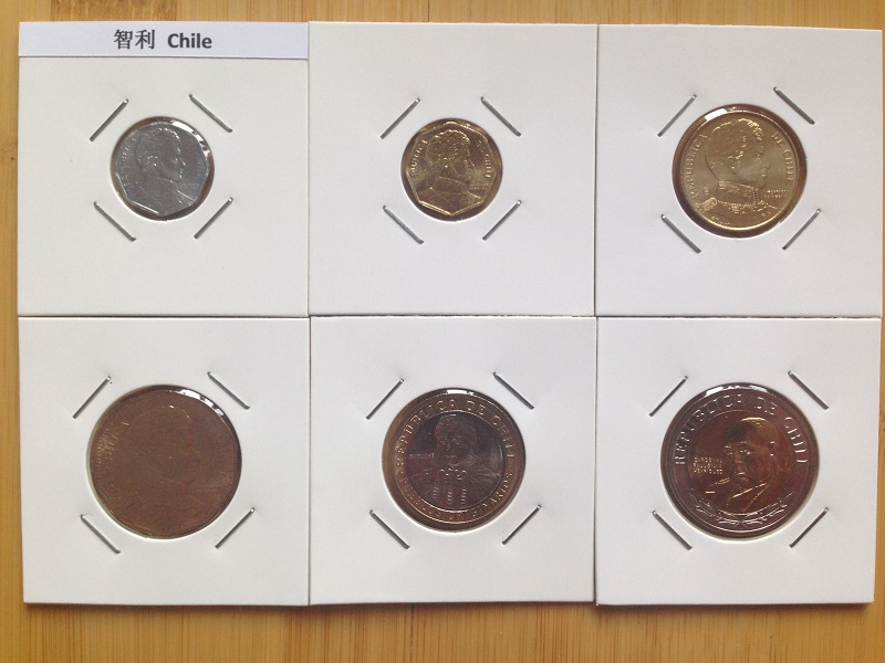 全新智利新版全套6枚硬币(大图展示)