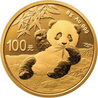 2020年熊猫8克圆形金质纪念币