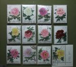 中国邮票   特61  牡丹邮票  12枚盖销票合售（原胶全品）